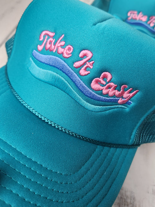 Take It Easy Embroidered Trucker Hat