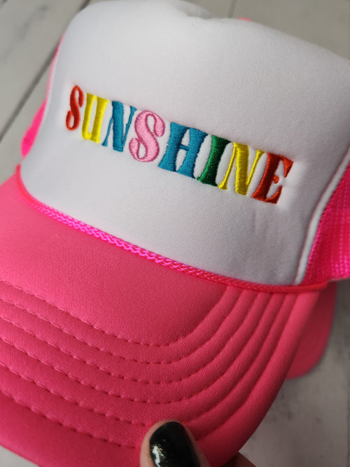 Sunshine Embroidered Trucker Hat