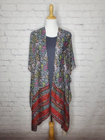 Ayr Floral Kimono with Embroidery - One Size