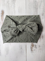 Headhug - Sage Eyelet Faux Bow