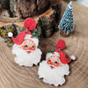 Vintage Santa Wood Earrings