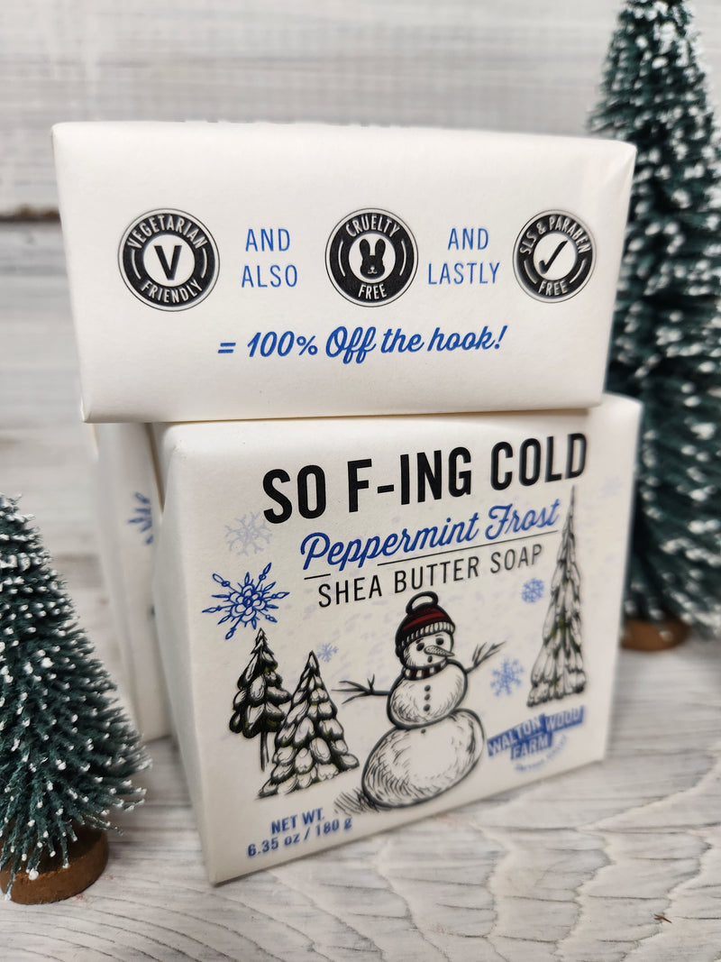 So F-ing Cold Peppermint Frost Shea Butter Soap