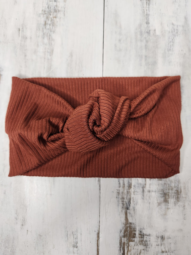 Headhug - Rust Ribbed Fabric Top Knot