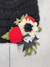 Black Beanie with Handmade Pin