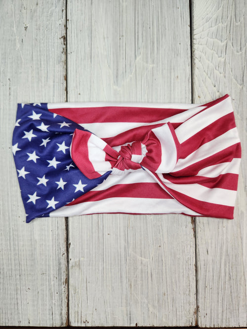 Headhug - American Flag (Stripe Bow) Faux Bow *Adult*