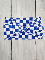 Headhug - Blue Checkered Faux Bow