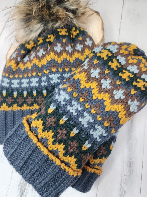 Hat & Mitten - Charcoal Grey