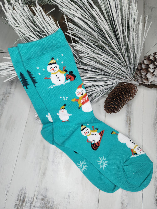 Snowman Fuzzy Socks
