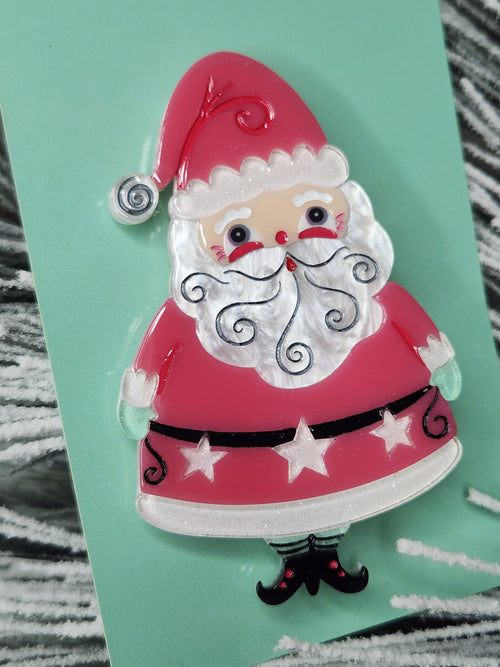 Jolly Old Elf Santa Brooch