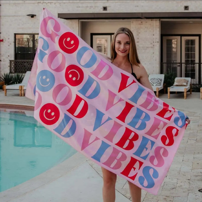 Good Vibes Quick Dry Beach Towel