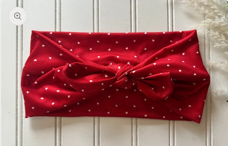 White Hearts Faux Bow Headhug (Adult & Petite!)