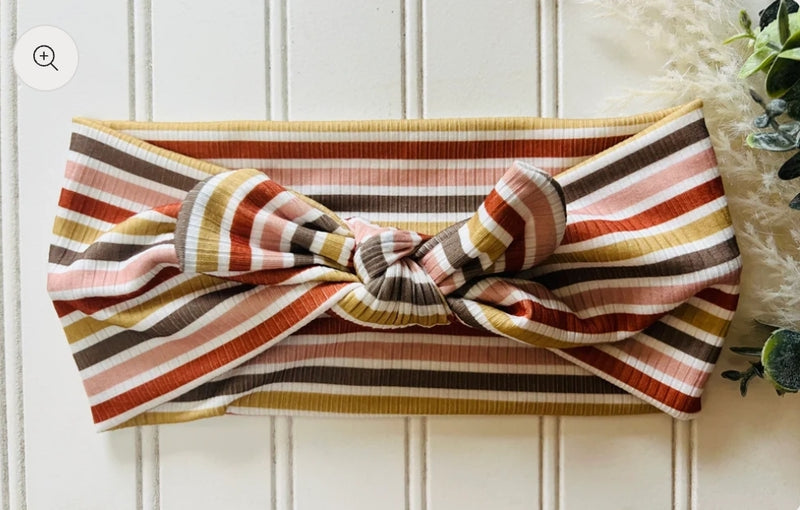 Vintage Stripe Faux Bow Headhug