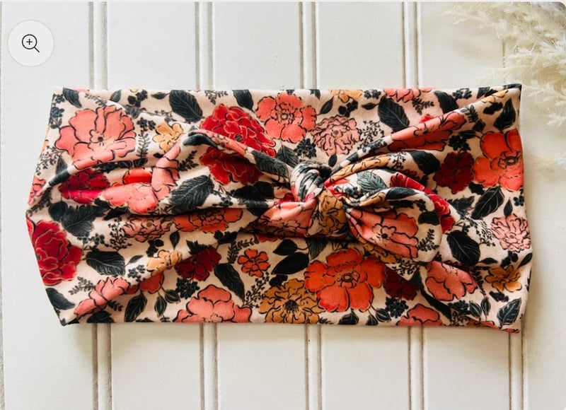 Floral Faux Bow Headhug