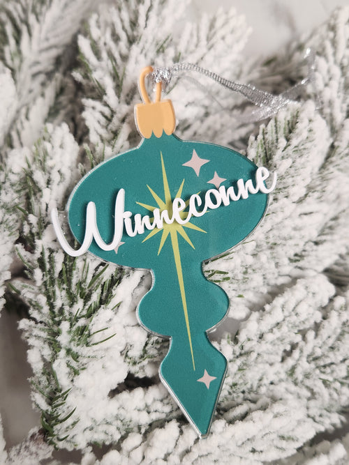 Winneconne Acrylic Vintage Ornament - Green