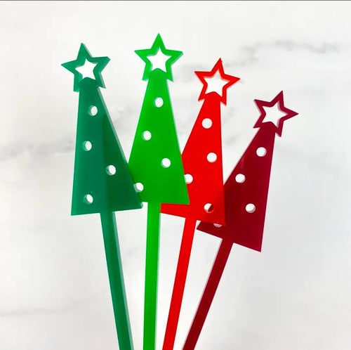 Holiday Trees Acrylic Stir Sticks