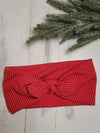 Christmas Red Textured Faux Bow Headhug