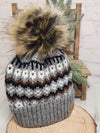 The Winter Wanderer Pom Beanie Hat - Grey