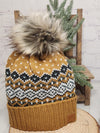 The Winter Wanderer Pom Beanie Hat - Mustard