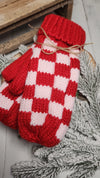 The Red & Pink Color Pop Check Mittens