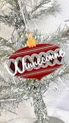 Winneconne Acrylic Vintage Ornament - Maroon