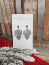 Silver Leaf Handmade Clay Earrings