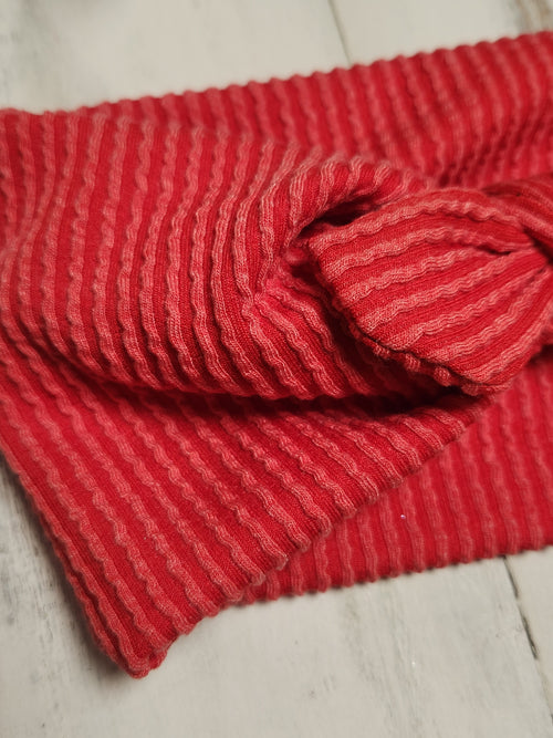 Christmas Red Textured Faux Bow Headhug