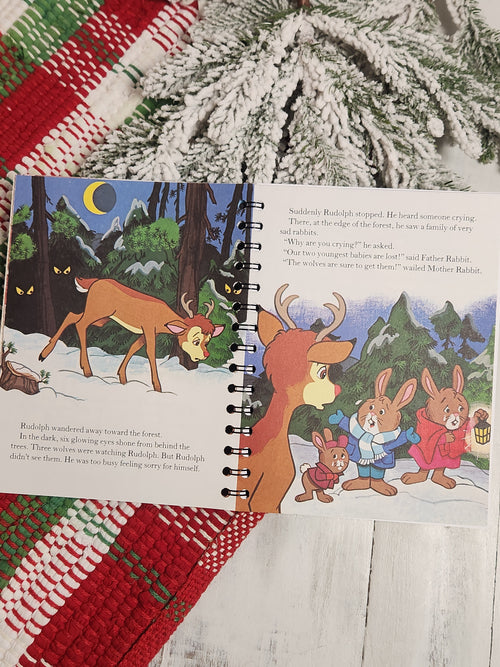 Rudolph the Red-Nosed Reindeer Shines Again Upcycled Journal