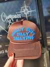 Really Busy Dilly Dallying | Foam Trucker Hat | Bubble Letters - Brown