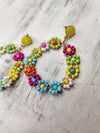 Colorful floral bead earrings