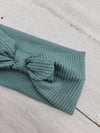 Sage Textured Faux Bow Headhug