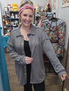 Grey Check Medium Weight Shacket (small- 3xl)