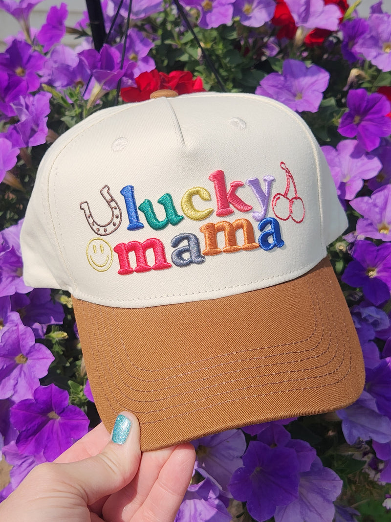 Lucky Mama | Embroidered Snapback Trucker Hat