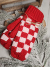 The Red & Pink Color Pop Check Mittens