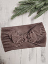 Brown Textured Faux Bow Headhug