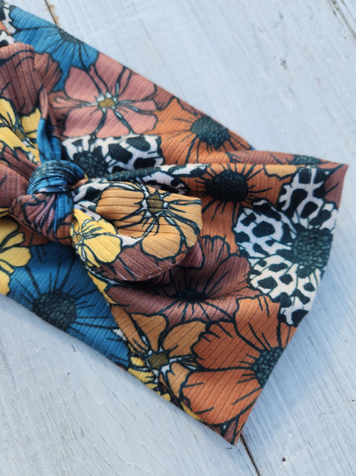 Wild Floral Faux Bow Headhug