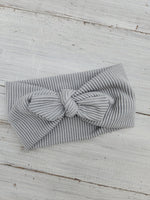 Grey Textured Faux Bow Headhug
