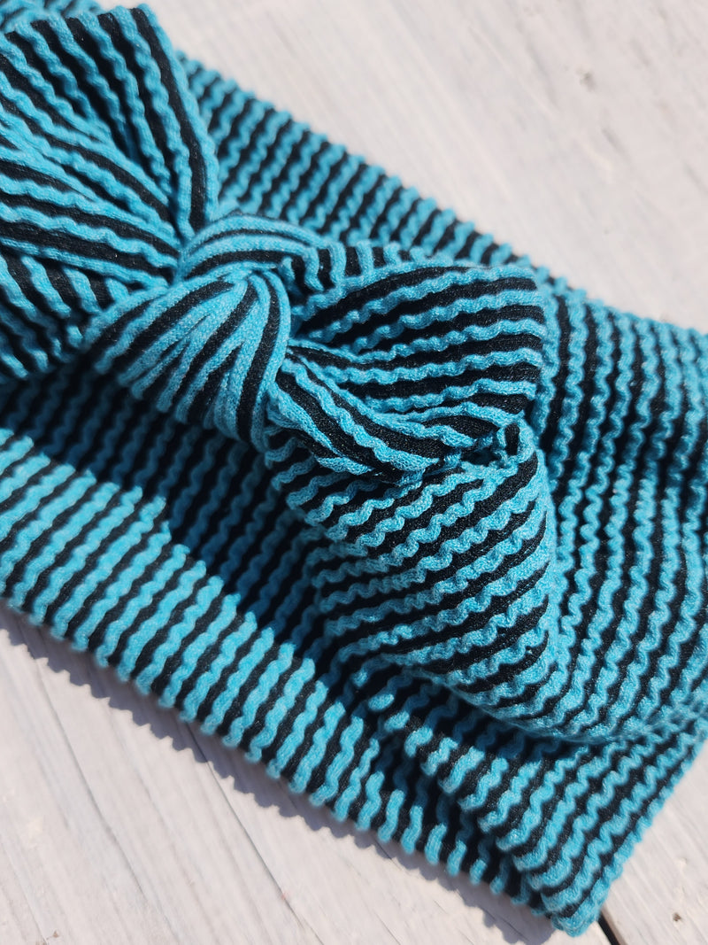 Turquoise + Black Urban Textured Headhug