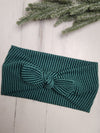 Deep Green Textured Faux Bow Headhug