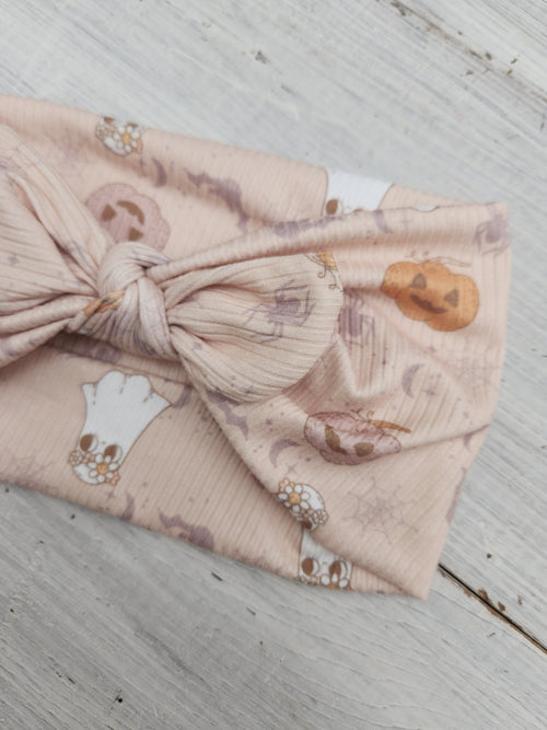 Boho Ghost Faux Bow Headhug