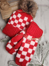 The Red & Pink Color Pop Check Mittens