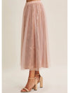 Blush Whimsy Sequin Tulle Midi Skirt