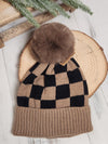 The Checkmate Pom Beanie Hat - 2 colors