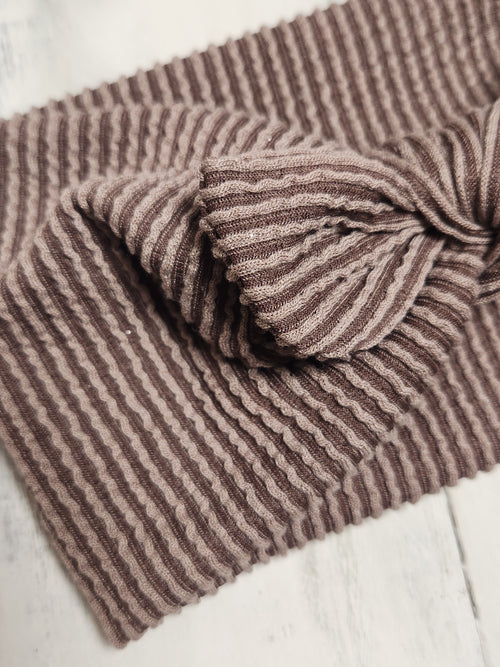 Brown Textured Faux Bow Headhug