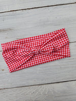 Headhug - Red Gingham Faux Bow