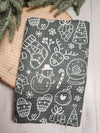 Waffle Kitchen Towel with Hanging Loop - Christmas Friends