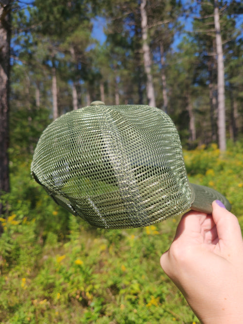 Really Busy Dilly Dallying | Foam Trucker Hat | Bubble Letters - Olive