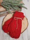 Red Cable Knit Mittens