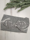Black & White Textured Faux Bow Headhug