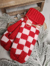 The Red & Pink Color Pop Check Mittens