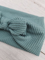 Sage Textured Faux Bow Headhug